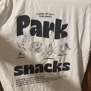 White adult Shirt with Disney Snack PRINTS